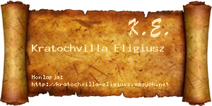 Kratochvilla Eligiusz névjegykártya